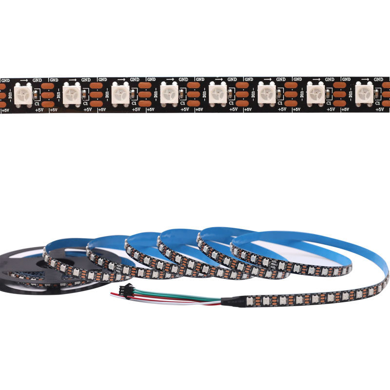 WS2812B DC5V Series Flexible LED Strip Lights, Programmable Pixel Full Color Chasing, Indoor Use, 370LEDs 16.4ft Per Reel By Sale WS2812B DC5V Series Flexible LED Strip Lights, Programmable Pixel Full Color Chasing, Indoor Use, 370LEDs 16.4ft Per Reel By Sale